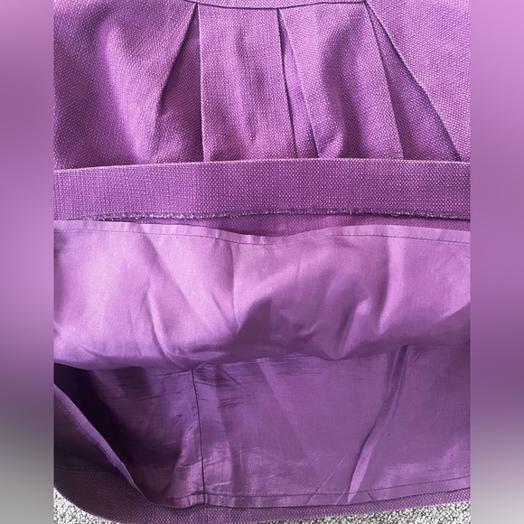 Tabitha Anthropologie Purple Plum Skirt Size 8 Pleated Runny Yoke Mini Textured - Picture 9 of 10